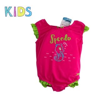 Speedo Toddler Seahorse Swimsuit  Pink 18m UVF 50+ Quick Dry